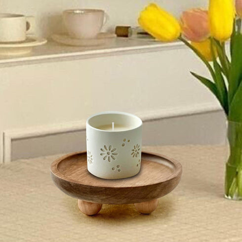 12.9x4cm Vaveren Small Wooden Riser Wooden Pedestal for Display Tray Display Riser for Entry Table Farmhouse Kitchen