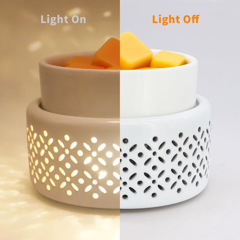VICTORIA AROMA Ceramic Wax Melt Warmer - LED Night Light Candle Wax Warmer for Scented Wax, Electric Fragrance Wax