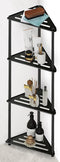 Standing Corner Shower Caddy, 4 Tier Stainless Steel Organizer Stand, Rustproof Shelves