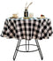 Buffalo Plaid Round Tablecloth, Checkered Cotton Linen Table Cover for Kitchen Dining Room, 48 Inch