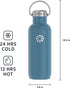 LIfeFactory Stainless Steel Vacuum-Insulated Sport Bottle - 24 Ounce, Dark Denim