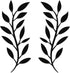 Vivegate 16"X16" Olive Branch Leaf Metal Wall Decor - 2 Black Wrought Iron Scroll Vine Art for Farmhouse Wall
