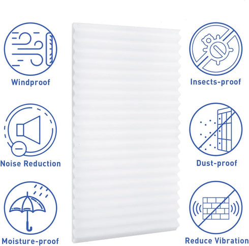 YoleShy Window Air Conditioner Side Panels, Foam Insulation Kit for AC Units, Pack of 2, 17 X 9 X 1 inch, White