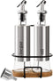 Tebery 2 Pack Olive Oil and Vinegar Bottle Set with Rack and