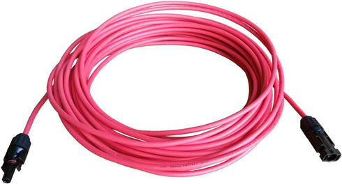 WindyNation 10 Gauge 10 AWG Pair, 30 Feet Black + 30 Feet Red Solar Panel Extension Cable with Solar Connectors