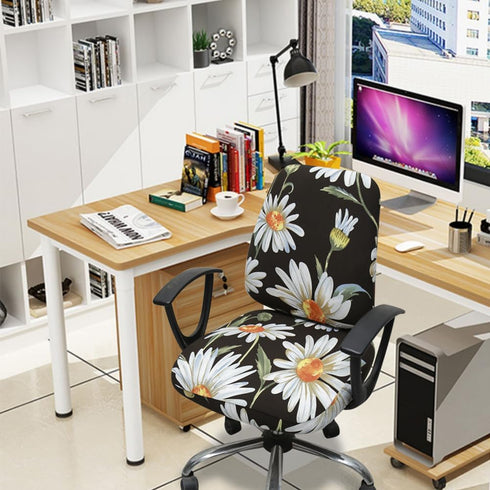 Office Chair Cover Stretchable, Computer Desk Chair Seat Covers, Anti-Dust Universal Split 2 Piece Slipcover (Wild