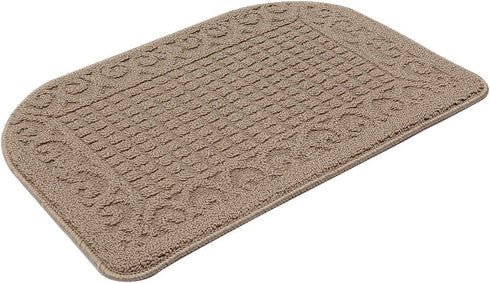 COSY HOMEER 27X18 Inch Anti Fatigue Kitchen Rug Mats, 100% Polypropylene, Machine Washable (Beige 1 pc)