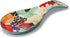 Colorful Hand Painted Spoon Rest, Ceramic Large Spoon Holder for Kitchen Counter, Dishwasher Safe, Multicolor (1 Pack)