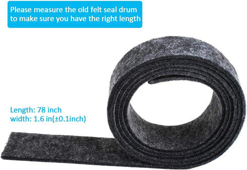 33001807 Dryer Drum Felt Seal Kit (2 Packs) - Exact Fit for Whirlpool May-tag, Replaces AP4043269 AH2035631