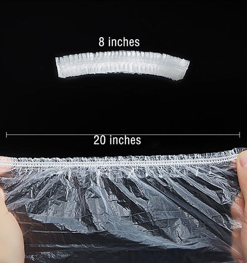100 Plastic Bowl Covers Elastic Reusable Restaurant Salad Bowl Cover Mixing Bowl Food Cover Hair Bowl Protective Cover Kitchen Small Appliances Air Fryer Coffee Maker Cover, 20 Inch Diameter