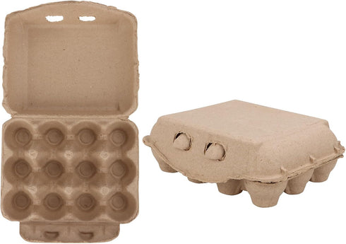 30 Pack 12 Count Vintage Egg Cartons - Natural Pulp, Holds Twelve Chicken Eggs, Sturdy Design Made from Recycled
