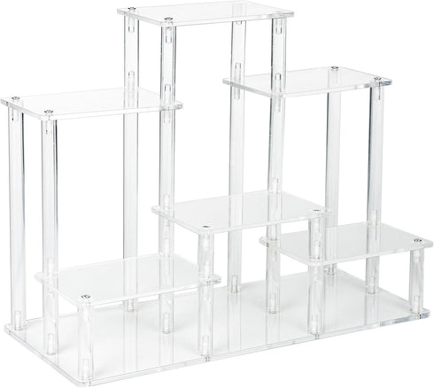 DuvinDD Acrylic Riser Display Stand, 6-Tier Display Riser for Funko POP Figures, Clear Perfume Organizer, Jewelry Risers