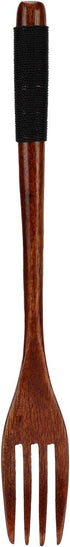Wooden Spoon Fork, Long Handle Fork for Japanese Dinnerware, Camping Outdoor Kitchen Cooking