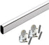 60" Polished Chrome Oval Closet Rod with Screw-On End Supports, 1 Pack