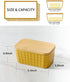 Hasense Large Ceramic Butter Dish with Sealing Lid, Yellow Airtight Butter Container for Countertop Storage
