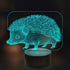 Optical Illusion 3D Hedgehog Night Light, 16 Colors Changing USB Power Remote Control Touch Switch Decor Lamp