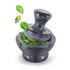 Flexzion Small Marble Stone Mortar and Pestle Set (Black) - 4 Inch, 1/2 Cup Capacity Kitchen Hand Grinder for Spices