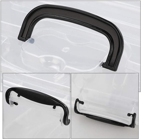 8 Quart Clear Storage Bin with Handle, 2 Packs for Organizing