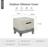 32L 32W 17H inch Patio Ottoman Cover, Waterproof Outdoor Square Furniture Cover for Side & End Table x x
