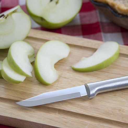 RADA Cutlery Regular Paring Knife with Quick Edge Sharpener, Pack of 3, Silver Handle