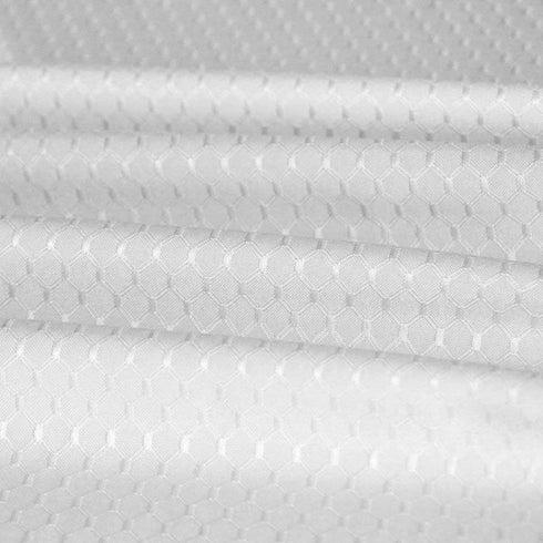 Tektrum Heavy Duty 70 inch Round Elegant Waffle Weave Check Jacquard Tablecloth, Waterproof/Stain Resistant (White)