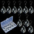 10pcs 38mm Crystal Suncatcher, Hanging Clear Teardrops Crystals Chandelier Parts Prisms Pendants with Hook for Windows
