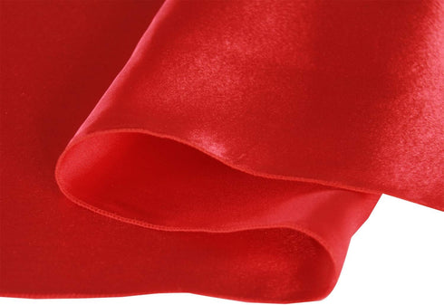 WELMATCH 5 pcs Red Satin Table Runners for Wedding Banquet Party Event Decoration (Red, 5)