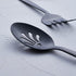 Matte Black Serving Utensil Set, 9.5-inch Stainless Steel Large Serving Spoon and Fork with Satin Finish