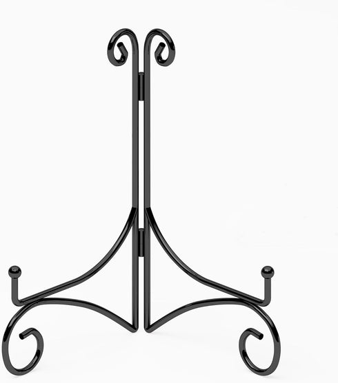 Iron Plate Stand for Display with Folding Design, 12 Inch Large Easels for Books, Art Pieces, Photos, and Platters,