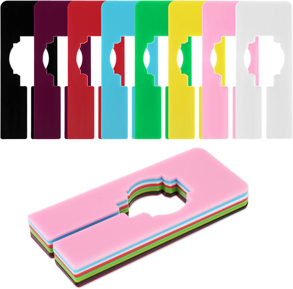 Closet Rack Dividers, 8 Colors Plastic Rack Size Dividers for Hanging Clothing, Reusable Closet Separators and Labels