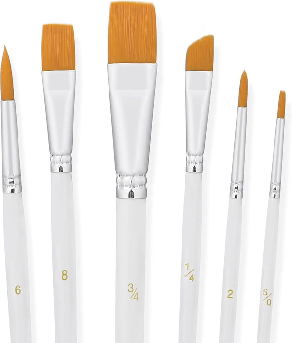 Cake Decorating Brushes Set, 6 Pcs Soft Food Safe Paint Brushes for Cookie Cake Painting Tools