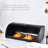 HILFA Stainless Steel Bread Box with Roll Up Lid, 17.5X11.5X7.5 inch Matte Black Kitchen Storage