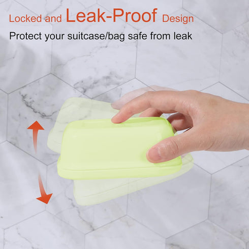 4 Pack Quatish Travel Soap Case Leakproof, Portable Travel Bar Soap Holder Container with Lid for Camping, Gym