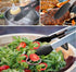 Long Kitchen Grill Tongs, Heavy Duty Stainless Steel with Locking Heat Resistant Non-Stick Silicone Tips