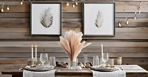 UiiziC Faux Pampas Grass Dried Fluffy 6pcs, 35" Ascendant Grass for Wedding Bouquets, Home Decor (Brown)