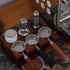 IKAPE Espresso Knock Box, 58mm 6-Hole Espresso Accessory Organizer with Natural Mahogany Tamping Table Base