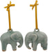 NOVICA Celadon Ceramic Handing Holiday Ornaments, Light Blue Elephant (Pair)