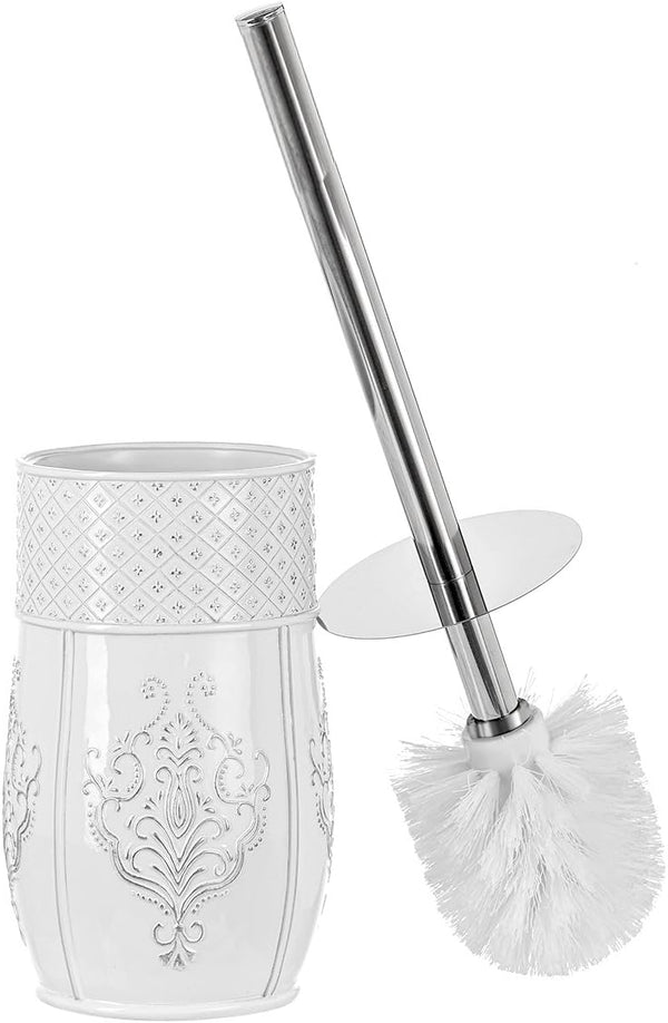 Creative Scents Vintage White Toilet Brush Set - Toilet Bowl Brush and