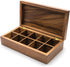 Rectangular Vauxhall Double Tea Box Ironwood Gourmet, Acacia Wood, Brown, 10 Compartment