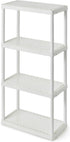 Gracious Living 4 Shelf Organizer System for Home, Garage, Basement, and Laundry - Fixed Height, White