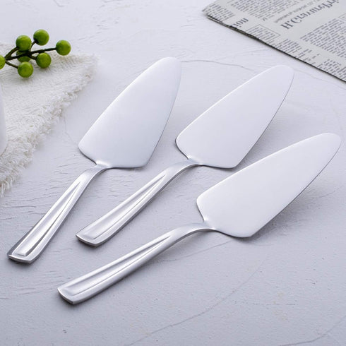 GoGeiLi Pie Cake Server Set of 3, 9.3-inch Stainless Steel Pizza Pastry Server, Dishwasher Safe