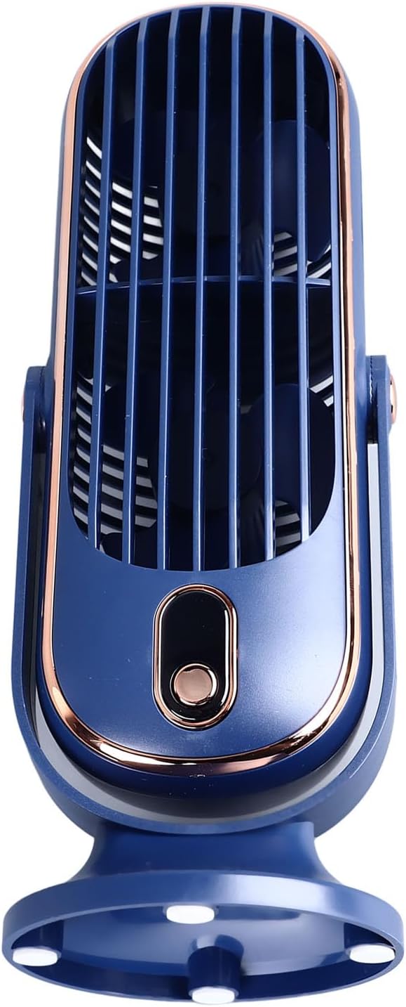 Table Tower Fan, 1800mAh USB Portable Electric Fan with 5 Speeds for Car Home Office (Blue)