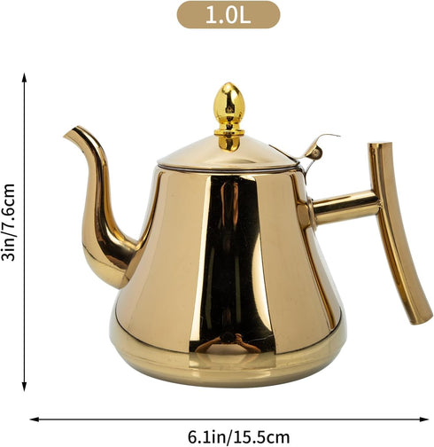 BESTOYARD Stainless Steel Teapot, Camping Pitcher with Lid, Whistling Kettle, Large Capacity Tea Pot for Hotel Supplies