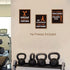 Sports Art Print Set of 4, Inspirational Fitness Quote Wall Art, Motivational Bodybuilding Phrases, Gym Training Decor