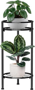 H HOMEXIN Plant Stand Indoor, 2 Tier Metal Tall Plant Stands 23.4"