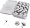 MQUPIN Duvet Pins 16 Set, Duvet Clips for Comforter Inside, Soft Fabric Double Sided Duvet Cover Clips (White-Flower)