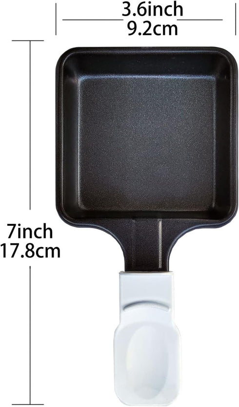 Non-Stick Coated Mini Iron Grill Cheese Pan Melting Accessories for Raclettes Replacement trays Raclette Dishes Mini Raclette pans,Square Shape(4PCS White color) by Kosmosta