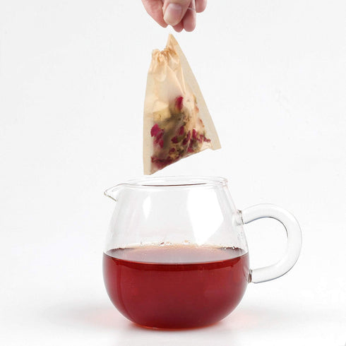 100Pcs Disposable Tea Bags for Loose Leaf Tea, Empty Unbleached Filter Bags with Drawstring, 100% Natural Wood Pulp