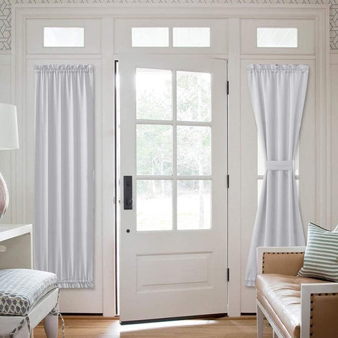 NICETOWN Greyish White Sidelight Door Panel | Room Darkening French Door Thermal Drapery, 25" x 72"