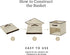 DECOMOMO 11 Inch Cube Storage Bins, Fabric Storage Bin with Clear Window for Clothes and Toy Organizers (6pcs, Beige)